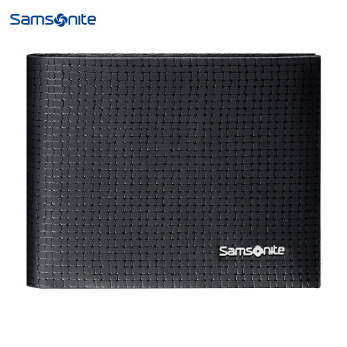 新秀丽(Samsonite） Alen时尚商务牛剖层革横式钱包47Q*09001黑色