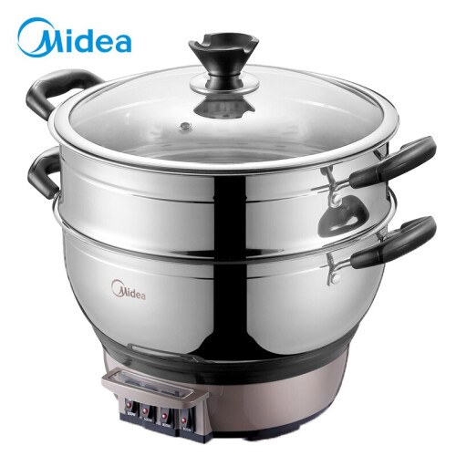 京东超市美的（Midea）多功能电蒸锅电煮锅电热锅DHN30A  优质304不锈钢锅体+蒸屉