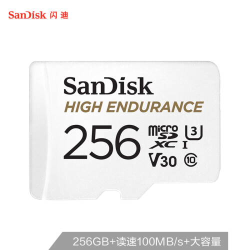 闪迪（SanDisk）256GB TF（MicroSD）存储卡 行车记录仪&安防监控专用 高度耐用 家庭监控的上佳选择