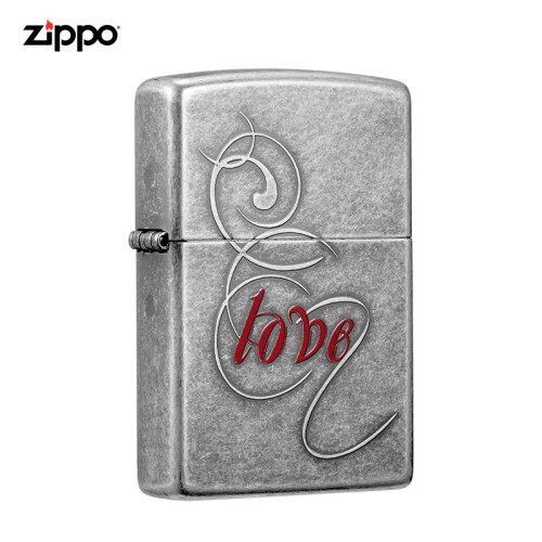 之宝（ZIPPO）爱情烙印-仿古银 逆蚀刻/环氧树脂印刷CZBT-1-6a煤油防风火机