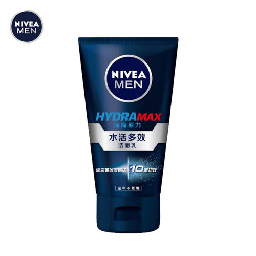 妮维雅(NIVEA)男士水活多效洁面乳100g（洗面奶 护肤化妆品）