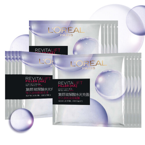 欧莱雅（LOREAL）复颜玻尿酸水光充盈导入淡纹膨润面膜 15片