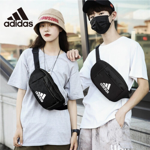 adidas阿迪达斯腰包2019新款单肩包男女运动包休闲斜挎包 小包 AJ4230 S99983 黑色ED6876（新款）