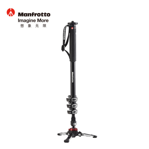 曼富图（Manfrotto）MVMXPROA4 XPRO PLUS 4节铝合金摄像独脚架带液压底座