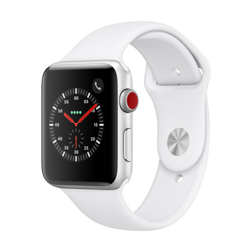 Apple Watch Series 3智能手表（GPS+蜂窝款 42毫米 银色铝金属表壳 白色运动型表带 MTGX2CH/A）