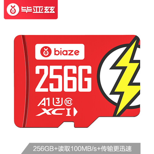 毕亚兹 256GB TF（MicroSD）存储卡 U3 C10 A1 4K V30 高速加强版 读速100MB/s 行车记录仪监控手机内存卡