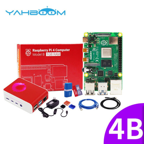 亚博智能（YahBoom） 树莓派4B Raspberry Pi 4代B型开发板 python套件 基础套餐 Pi 4B/4G 【现货】