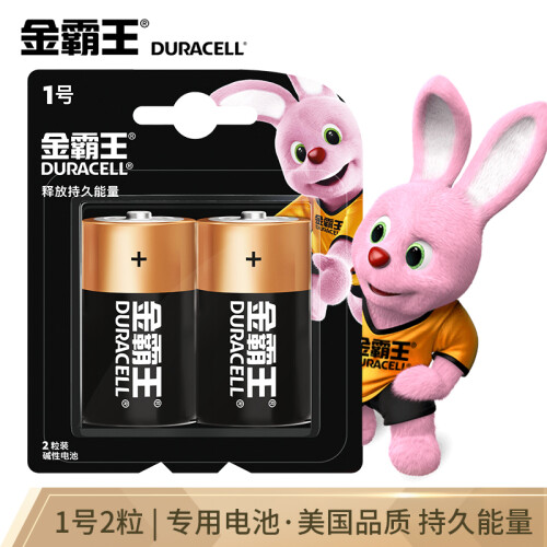 金霸王(Duracell)1号电池2粒装 大号电池 一号碱性 适用于煤气燃气灶/热水器/收音机等