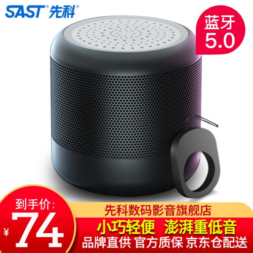 先科（SAST） A16蓝牙音箱 蓝牙5.0迷你便携户外小音箱扩音器插卡手机电脑低音炮车载音响 炫酷黑