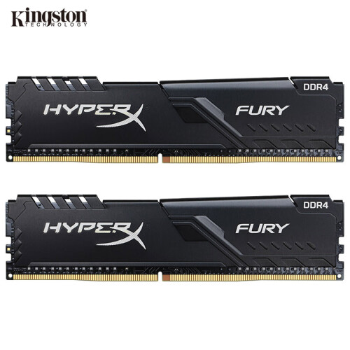 金士顿(Kingston) DDR4 2400 16GB(8G×2)套装 台式机内存 骇客神条 Fury雷电系列