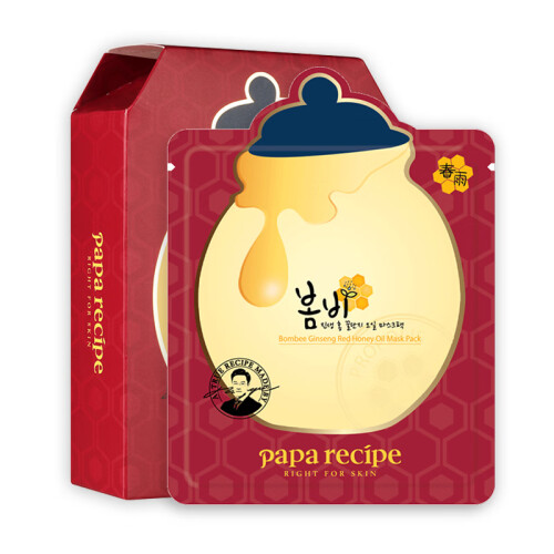 海囤全球韩国 春雨(papa recipe)蜂蜜红参补水面膜 滋润保湿平衡水油 10片/盒 新旧款随机发货