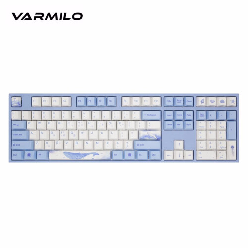 阿米洛（Varmilo） 海韵主题款 静电容机械轴/樱桃轴 程序员优选机械键盘  办公游戏机械键盘 海韵VA108键有线 cherry静音红轴无灯