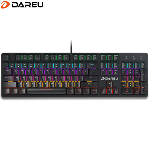 达尔优（dareu）DK100PRO  机械键盘 有线键盘 游戏键盘 104键 混光 全键无冲 电脑键盘 黑色青轴 自营