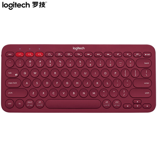 罗技（Logitech）K380 键盘 无线蓝牙键盘 办公键盘 女性 便携 超薄键盘 笔记本键盘 红色 自营