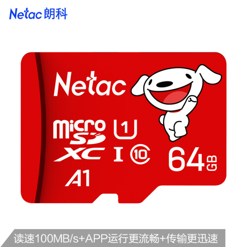 【京东联名款】朗科（Netac）64GB TF（MicroSD）存储卡 A1 U1 C10 读速100MB/s 行车记录仪摄像机手机内存卡