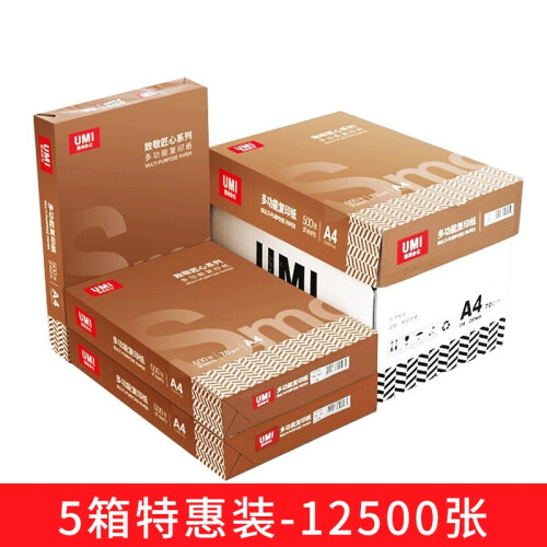 安兴 a4纸复印纸70g 80g打印纸办公用品纯木桨白纸草稿纸整箱2500张办公用纸包邮特价开发票 【5箱特惠装】A4-70G【25包/12500张】