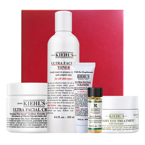 科颜氏（Kiehl's）明眸保湿套装（面霜50ml+爽肤水250ml+眼霜14g+中样*2）护肤品 礼盒随机