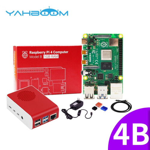 亚博智能（YahBoom） 树莓派4B Raspberry Pi 4代B型开发板 python套件 无卡基础套装 Pi 4B/4G 【现货】