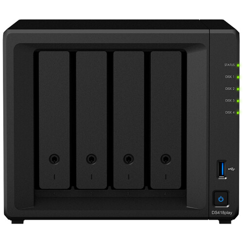 群晖（Synology）DS418play 双核心 4盘位NAS网络存储服务器 （无内置硬盘 ）