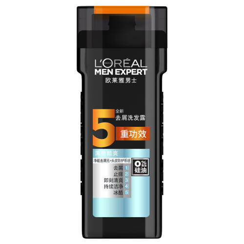 京东超市欧莱雅 （LOREAL）男士去屑洗发露(薄荷酷爽)400ml（新老包装随机发货）