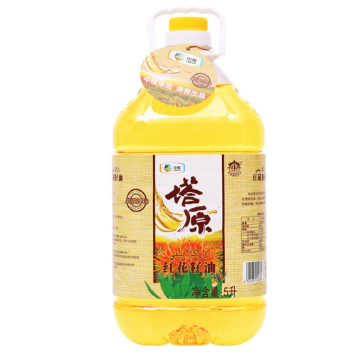 塔原红花籽油5L桶装中粮新疆物理压榨一级植物油食用油