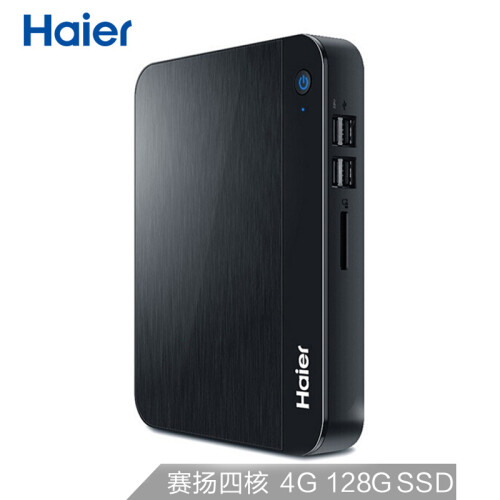 海尔（Haier）云悦mini S-J5 迷你主机台式电脑商用办公mini主机(四核J3160 4G 128G SSD WIFI 正版Win10)