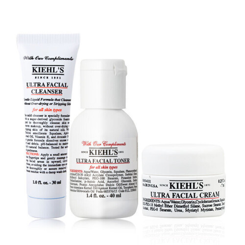 【专柜行货 京东配运】Kiehl’s 科颜氏(契尔氏)高保湿系列 旅行小样三件套装(洗面奶+爽肤水+日霜面霜)