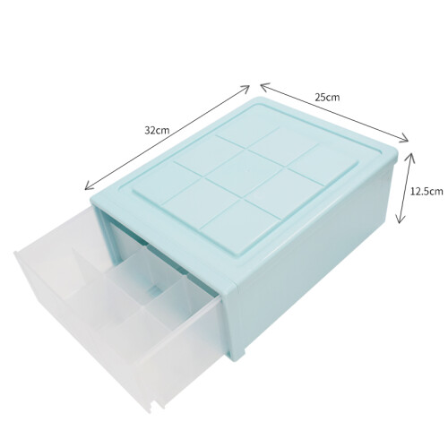 卓诗雅抽屉柜式内衣收纳盒透明收纳箱多格家用内裤袜子文胸盒衣柜衣物杂物整理柜可叠加 蓝色袜子盒