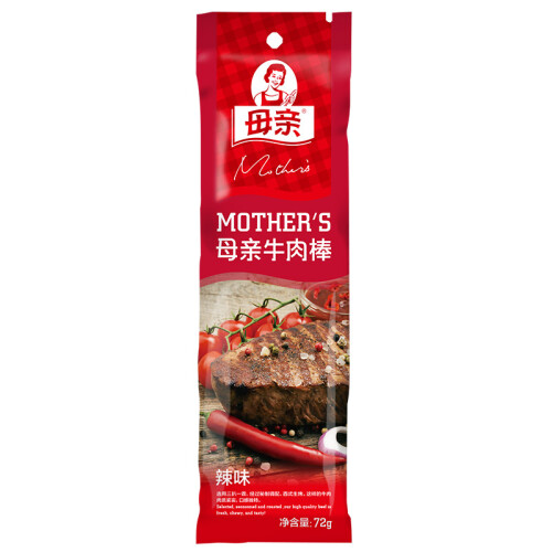 京东超市母亲 休闲食品 肉干肉脯 零食 牛肉干牛肉棒蜀香辣味72g