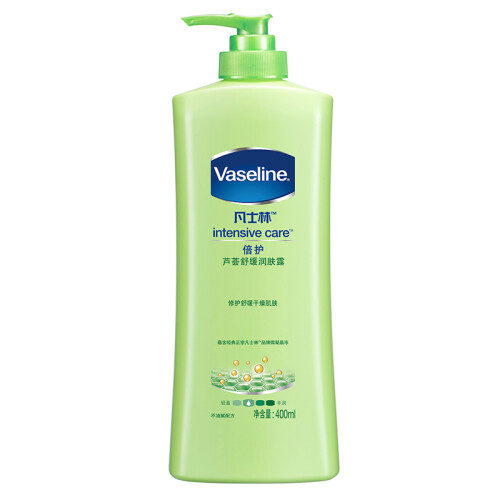 京东超市凡士林(Vaseline)润肤露 倍护 芦荟舒缓400ml（身体乳/润体乳）(新老包装随机发货)