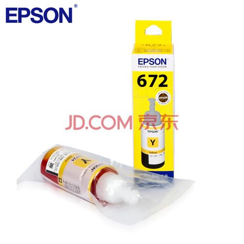 【京东直采】爱普生（EPSON）T6721原装墨水适用L360/L310/1300/L380/405 墨仓式打印机墨水T672黄色墨水