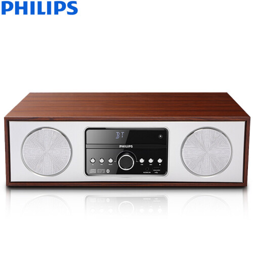 飞利浦（PHILIPS）CN-DTM380/93 音响 音箱 CD机 USB播放机 迷你音响 复古木质 无线蓝牙HIFI桌面台式CD音响