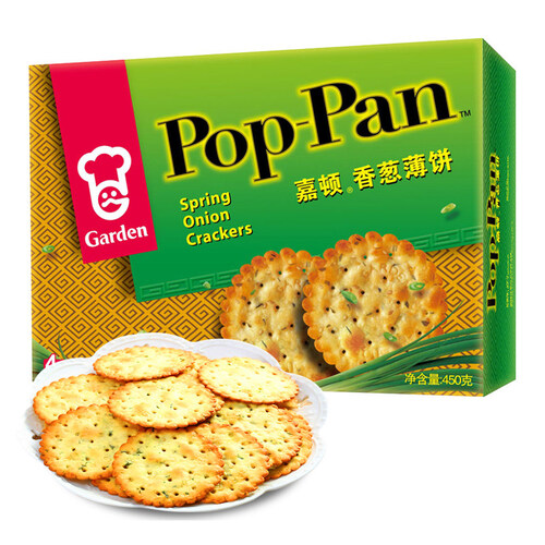 京东超市嘉顿/Garden 饼干零食 香葱味 香葱薄饼 独立4小包  450g/盒
