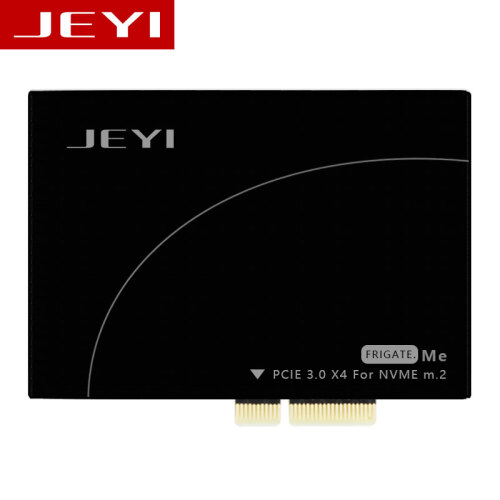 JEYI佳翼护卫舰 NVME转接卡PCIE散热硬盘盒满速X4扩展卡PCI-E3.0 GEN3 X16 黑色｜双电压 佳翼