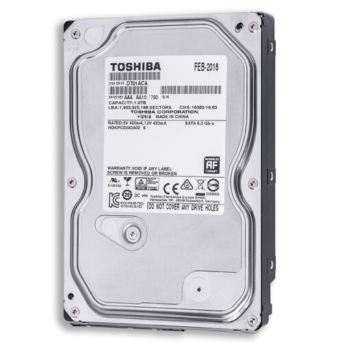 东芝(TOSHIBA) 1TB 32MB 7200RPM 台式机机械硬盘 SATA接口 消费级系列 (DT01ACA100) 个人电脑与外部存储