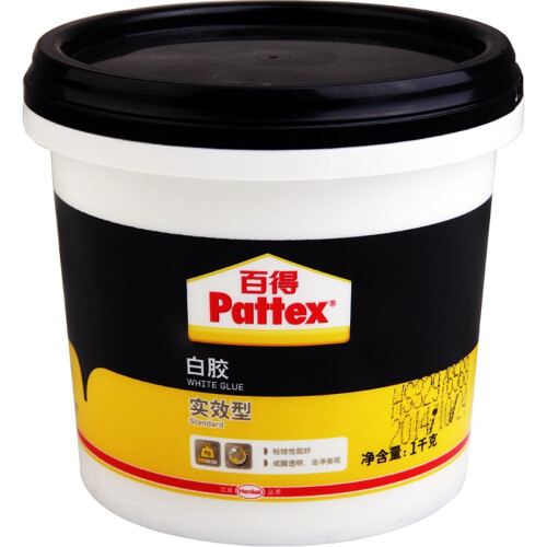 汉高百得（Pattex）PXWG1SD 白胶 木工白胶 白乳胶 手工胶 粘接力好 成膜透明 实效型 1kg