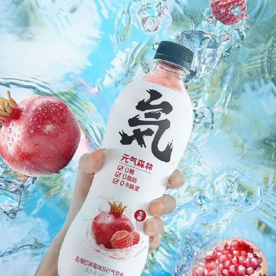 南极磷虾酱元気森林荔枝味5瓶元气森林石榴红树莓菠萝仙人掌荔枝新