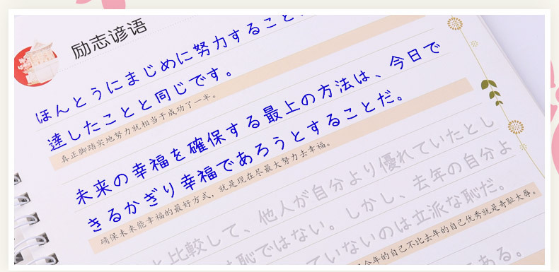 近卫日语字帖日语手写体成人学生日文字帖重复使用凹槽练字帖