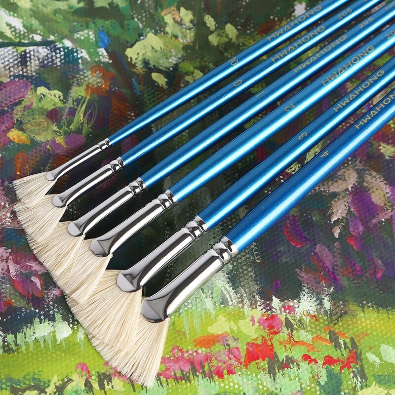 HWAHONG Artist Painting Paint Brushes Fan Shape Brush 205 Series 