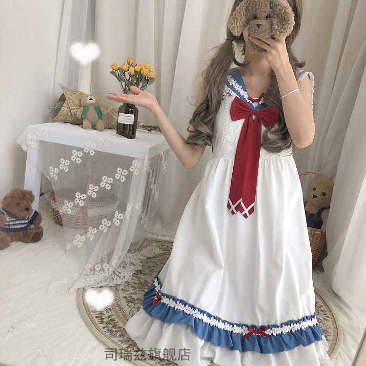 萝莉洛丽塔lo娘套装洛莉塔衣服lolita裙学生小裙子jk制服裙秋季 吊带