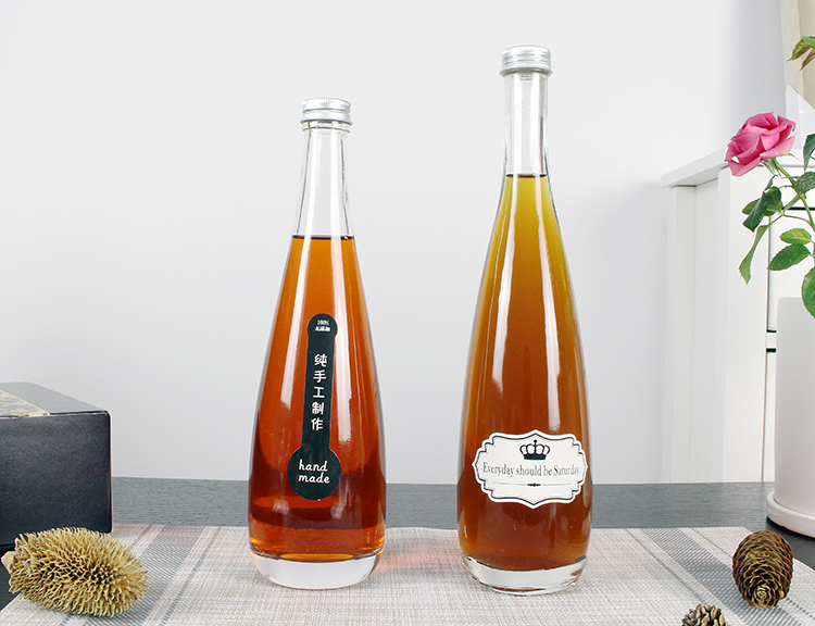 花行红酒瓶空瓶冰酒瓶玻璃空瓶375ml泡酒瓶创意红酒瓶500ml果酒玻璃