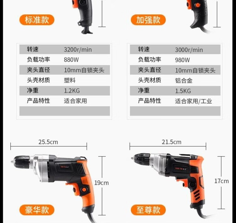 电转打孔器小电转多功能冲击钻混凝土大功率工业家用打墙电钻插电 韵