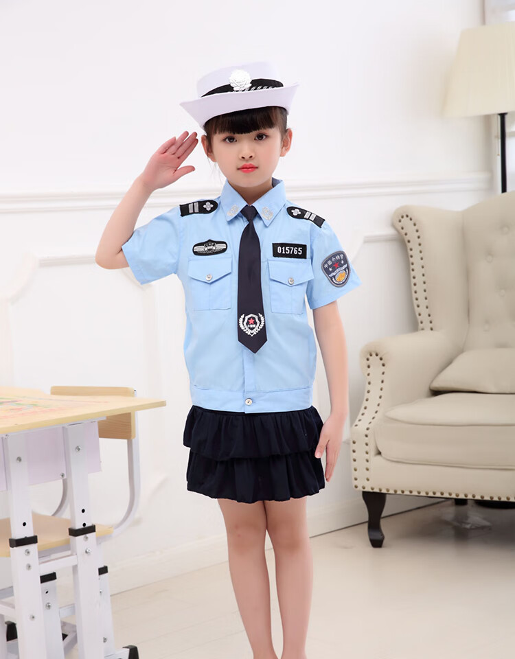 儿童警察服警官衣服幼儿园小交警舞蹈表演小黑猫警长演出服装男短款四