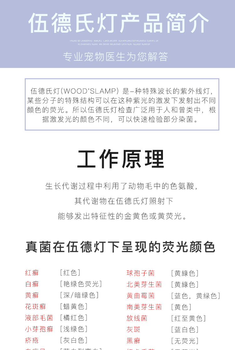 魔铁伍德氏灯猫癣灯荧光剂检测笔365nm紫光灯验钞笔防伪手电筒强光