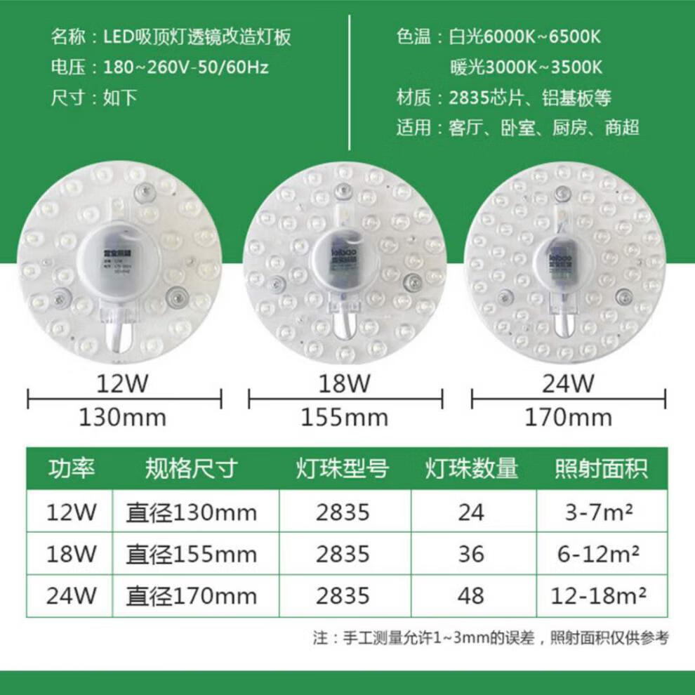 led吸顶灯改造灯板圆形节能灯珠灯泡灯条光源贴片模组