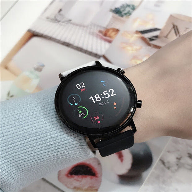 vbnm适用一加手表表带双色watch123硅胶华为gt2pro2e荣耀magicgs浅粉