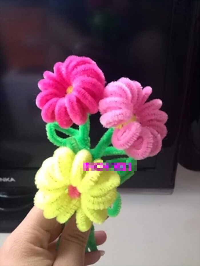 幼儿园手工制作 毛根扭扭棒彩色毛条幼儿园儿童手工diy制作材料波浪