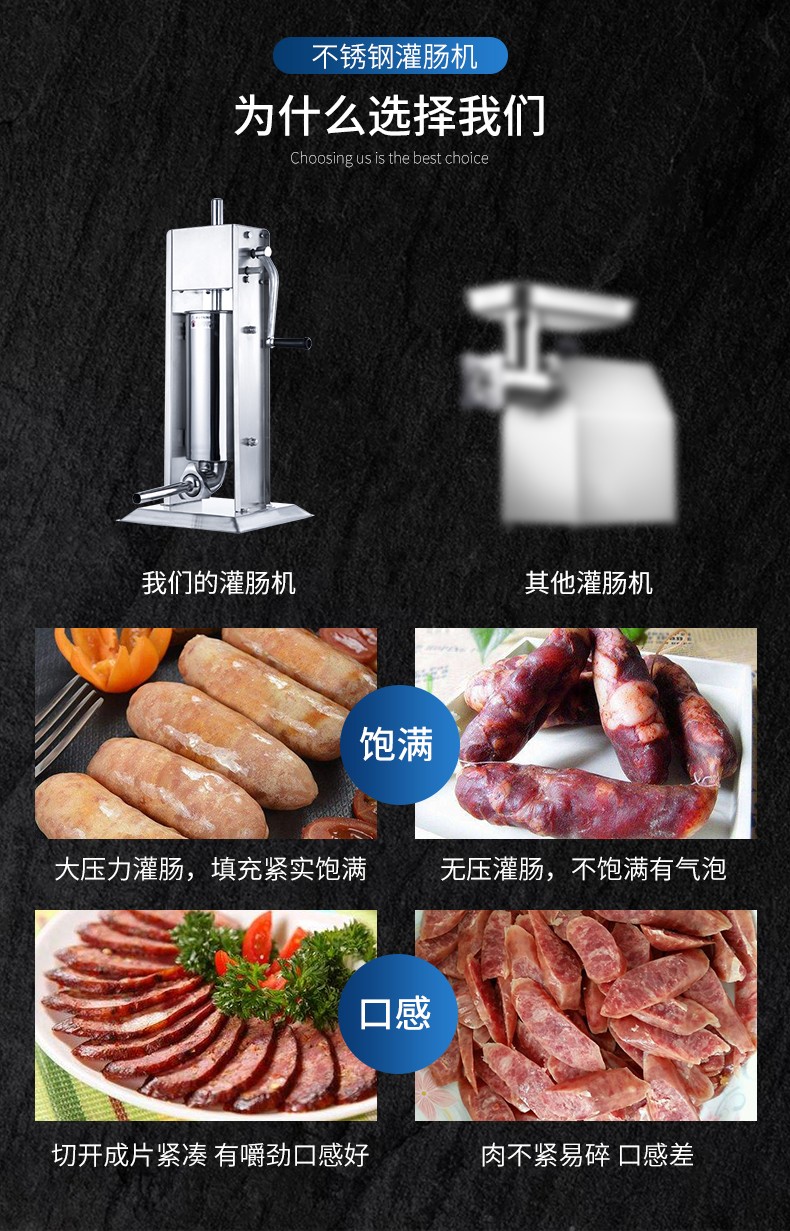 灌肠机商用灌香肠的机器手动全自动不锈钢腊肠机家用电动罐香肠机15升
