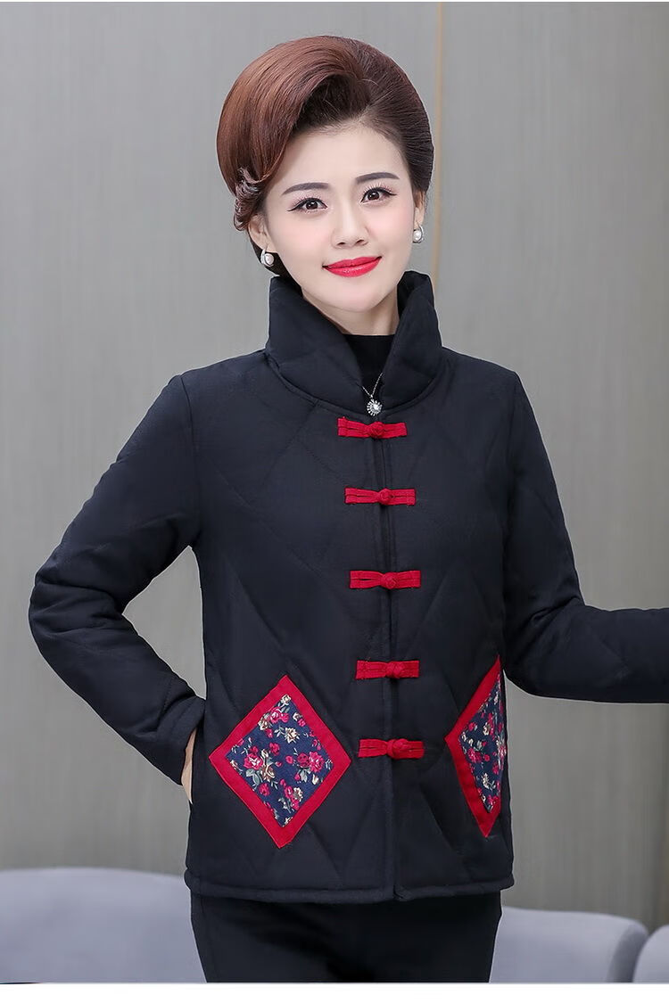 2020秋冬新款中老年民族风棉衣刺绣棉麻妈妈装大码加厚保暖小棉袄