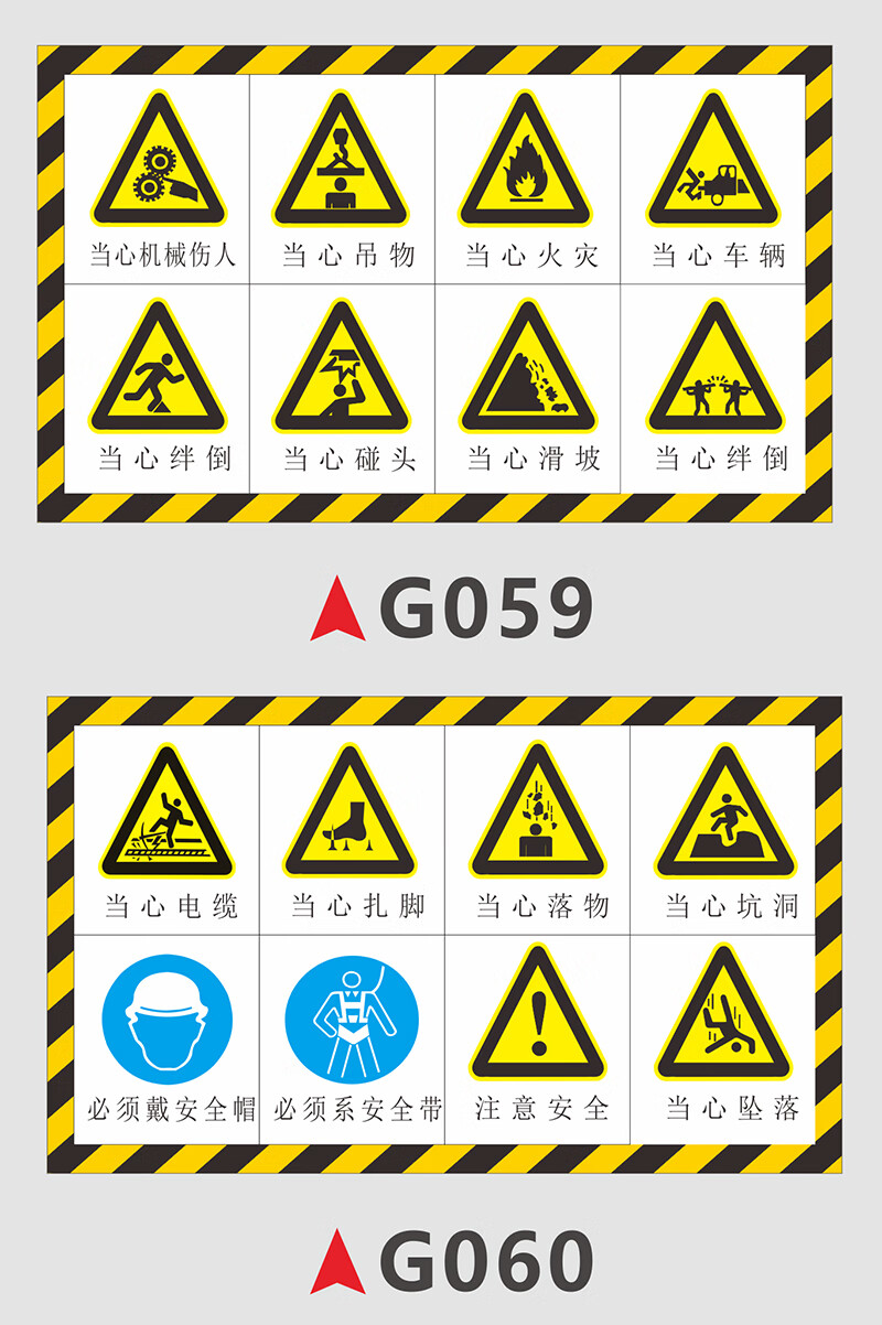 施工警示牌工地安全标识牌建筑工程标志牌必须戴安全帽警告定制做 g